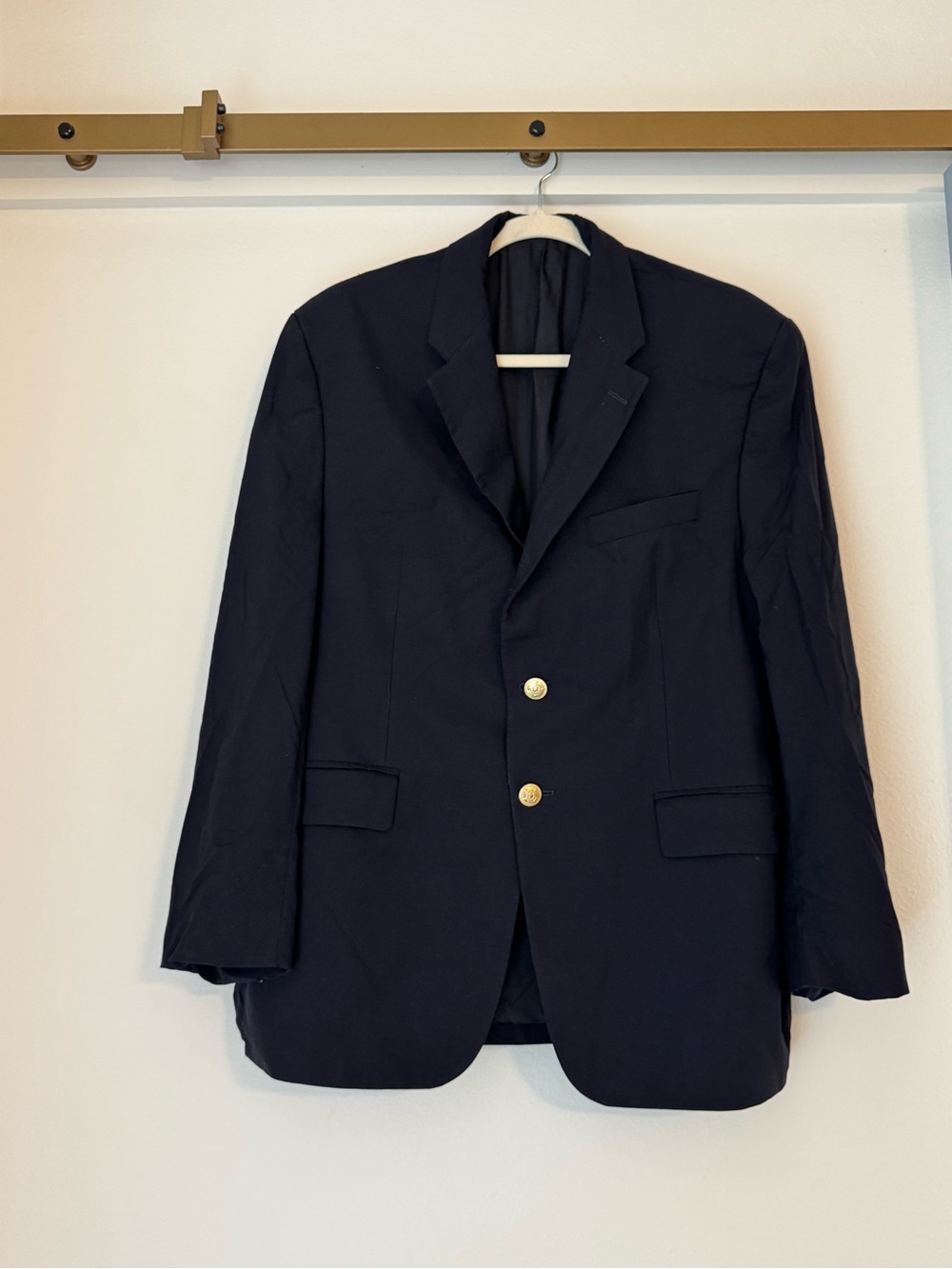 Men’s Vintage 1980s Polo University by Ralph Lauren Navy Blue Wool Blazer- 40R
